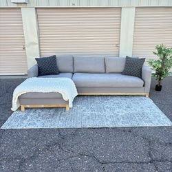 Pottery Barn Grey Jake Seadrift Wood Base w/ Chaise - Delivery 🚚