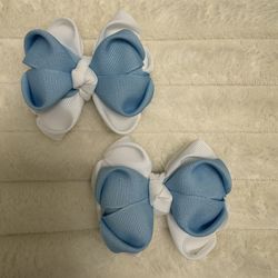 Girl Bows (Blue  White)