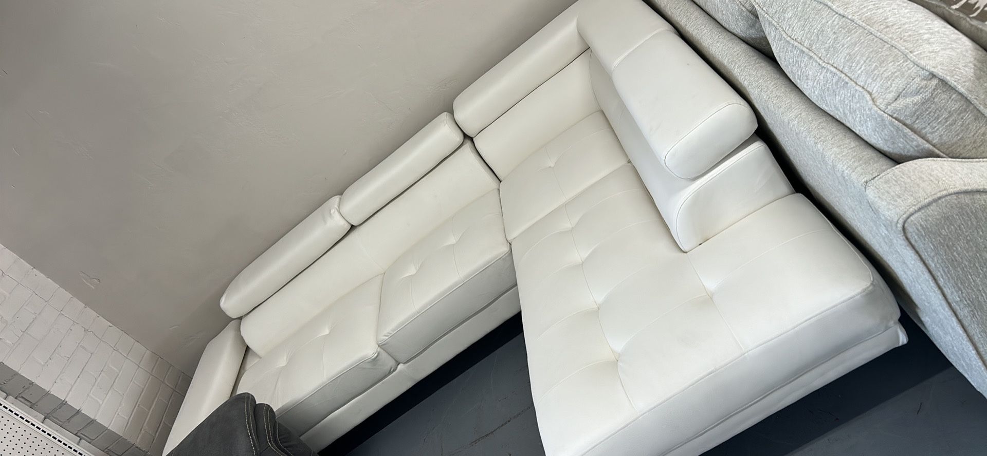 White Leather Sectionals