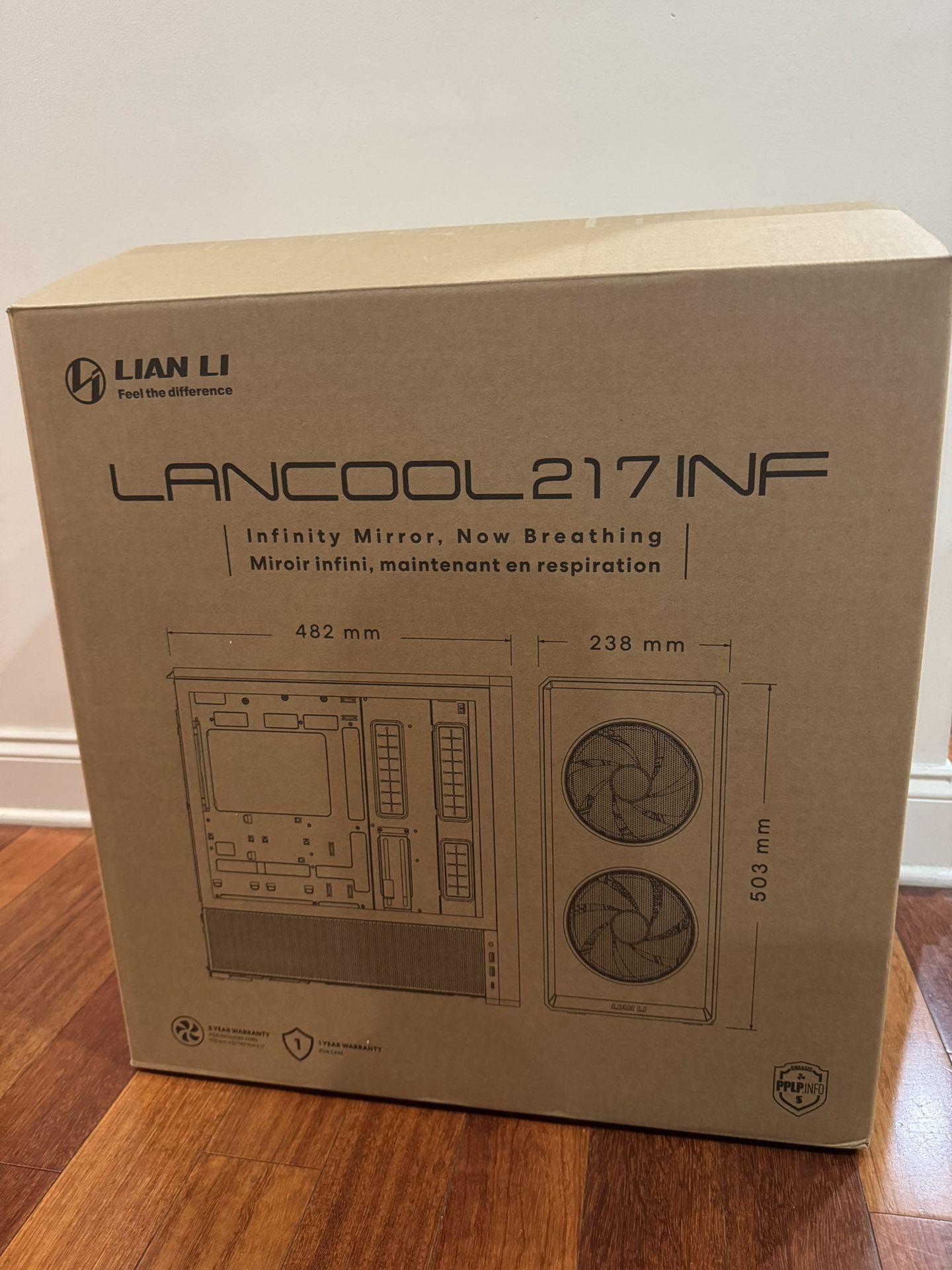 Lian Li LANCOOL 217 INF Infinity Mirror Computer Case, Mid-Tower ATX PC Case w/ 3 Pre-Installed Fans