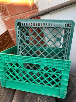 Green Plastic Milk Crates