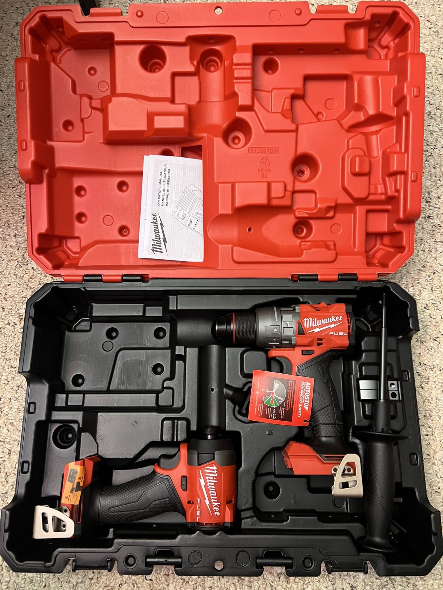 Milwaukee M18 Fuel 1/2” Hammer Drill And  Fuel 1/4” Hex Impact Driver (Bare Tool) With case only