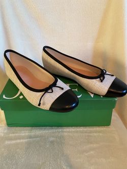 NWT J Crew Black & Cream Ballet Flats