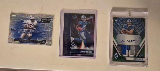 DETROIT LIONS LOT  BARRY SANDERS JAMYR GIBBS SAM LAPORTA