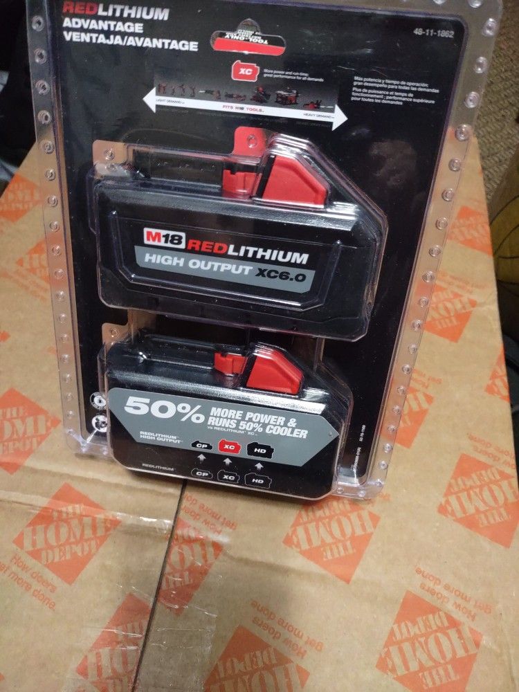 Brand new m18 high output xc6 0 red lithium x2 batteries 225 firm