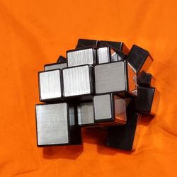 Rare Asymmetric Rubik's Cube 2 Colors Black & Silver