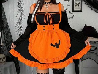 Plus size Witch/Goth maid costume