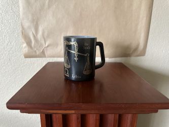 Vintage 1970's Federal Glass zodiac milk Glass mug-Libra sign