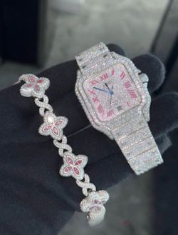 Luxury Iced Out Watch and Bracelet