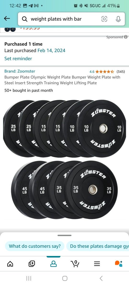 Full Set Plates With Barbell