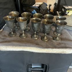 Antique Silver Plated Goblets