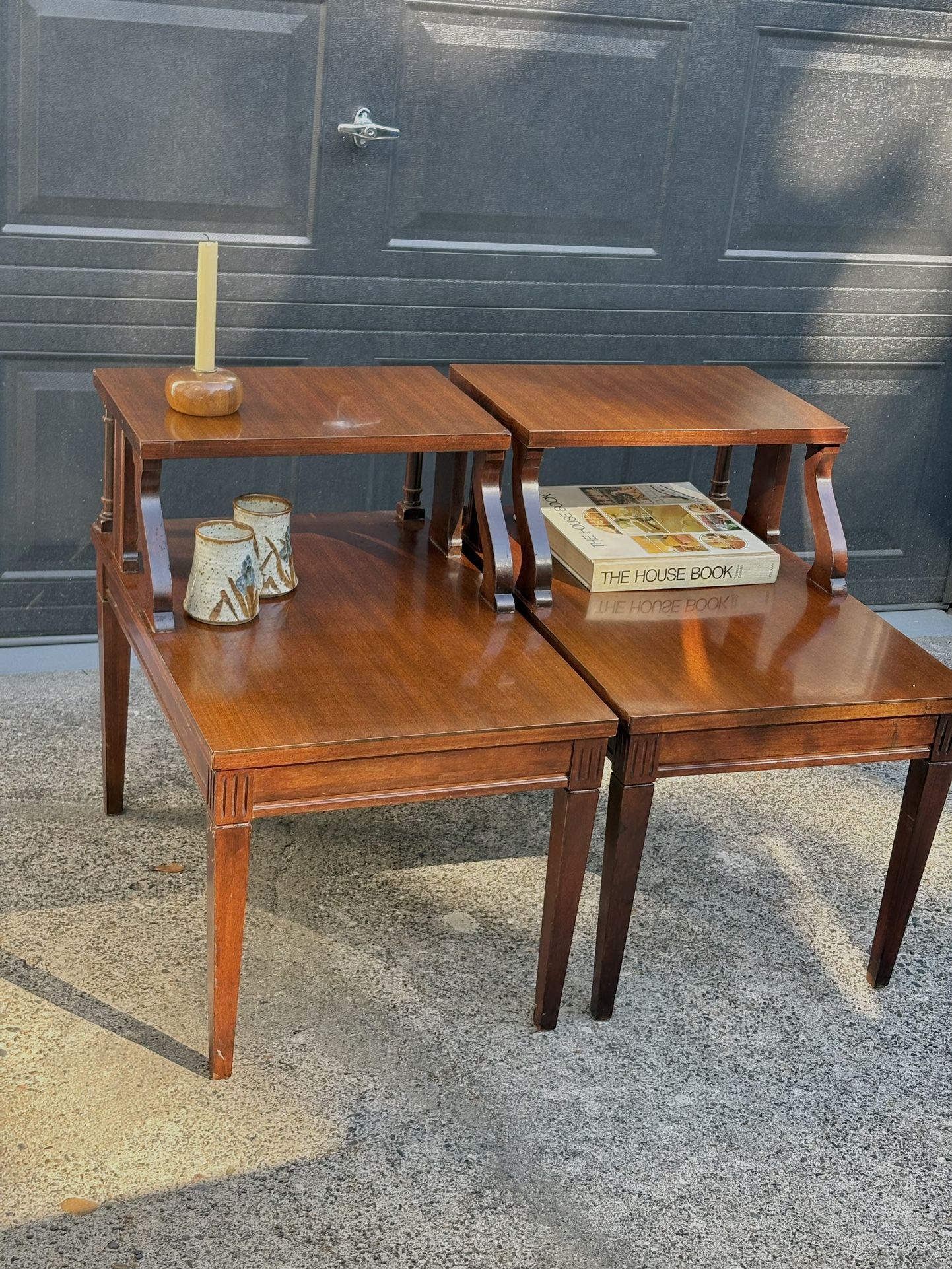 🐆 VINTISH INTERIORS 🐆 MCM Mersman Two Tier Side Tables / Nightstands