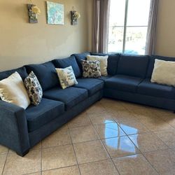 Beautiful Dark Blue Sectional Couch From Jerome's 