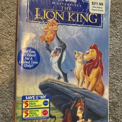 The Lion King Masterpiece Collection Sealed VHS, proof of purchase
