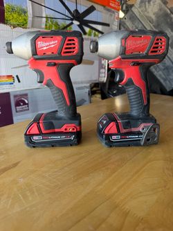 Milwaukee M18 18V Lithium-Ion Cordless 1/4 in. Hex Impact Driver  $100 FOR BOTH FIRM PRICE