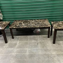 Coffee Table With 2 End Tables