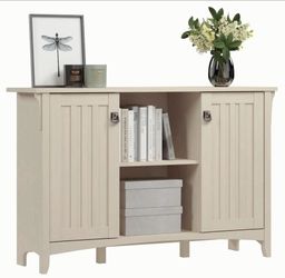 Bush Furniture Salinas Accent Storage Cabinet with Doors, Cape Cod Gray