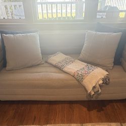 CB2 White Boucle Couch