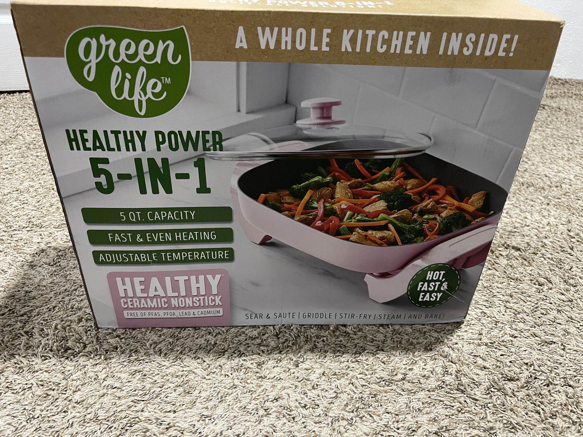 Green Life 5-in-1 ceramic nonstick skillet #kitchenessentials
