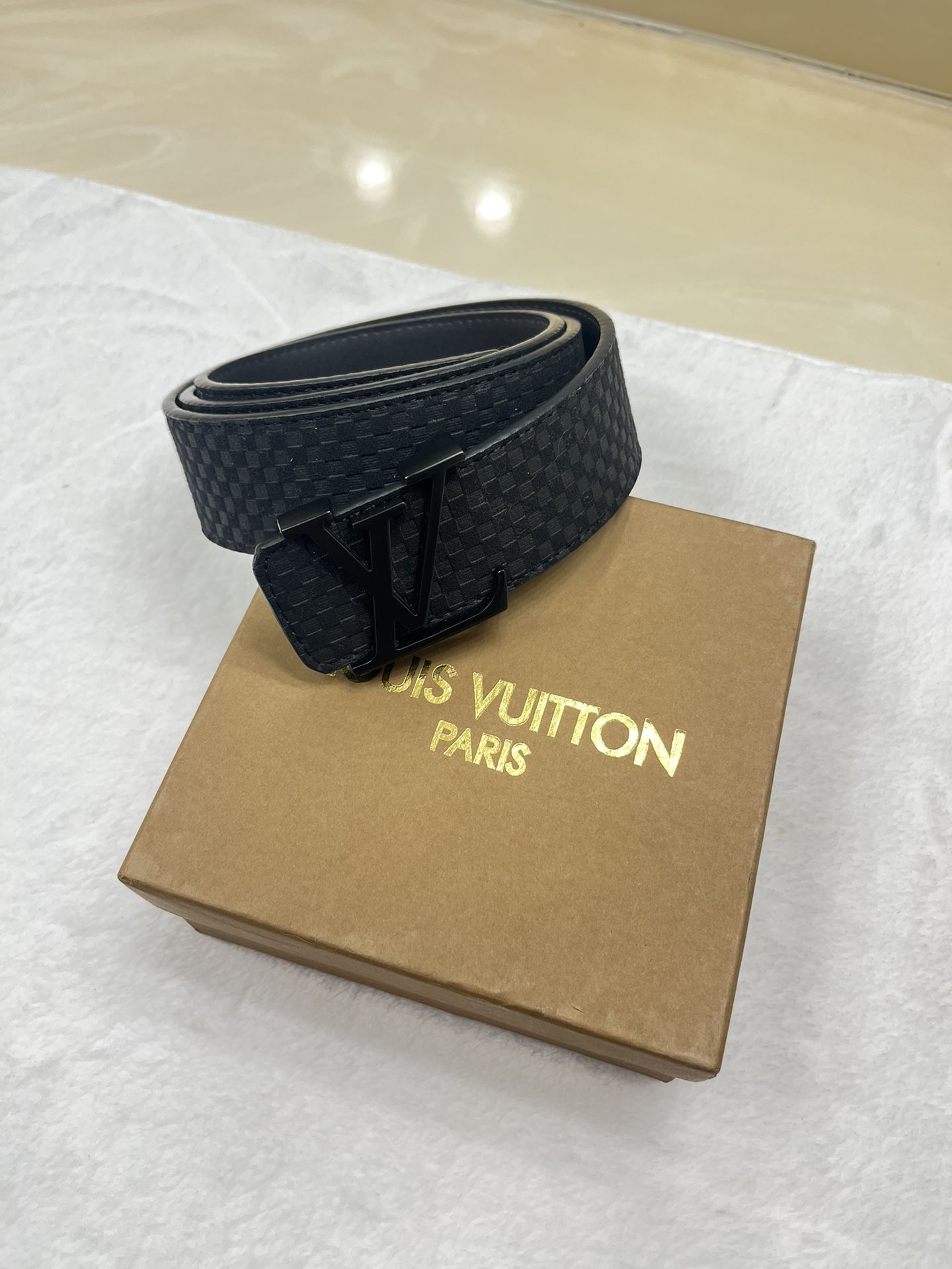 Louis Vuitton Black Suede Belt