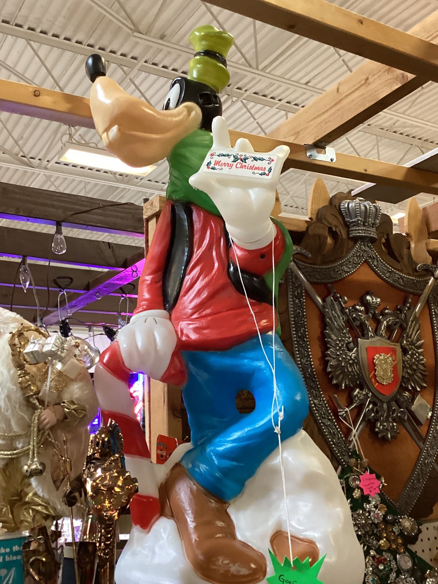 RARE Disney Goofy Blow Mold Blowmold Santa’s Best -NO CORD