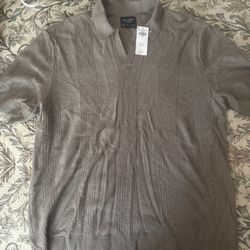 T-Shirt Open Collar XL Tan