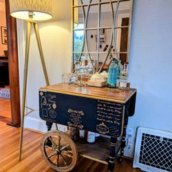 Decorated Antique Bar Or Tea Cart