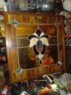 Vintage Stained glass art frame