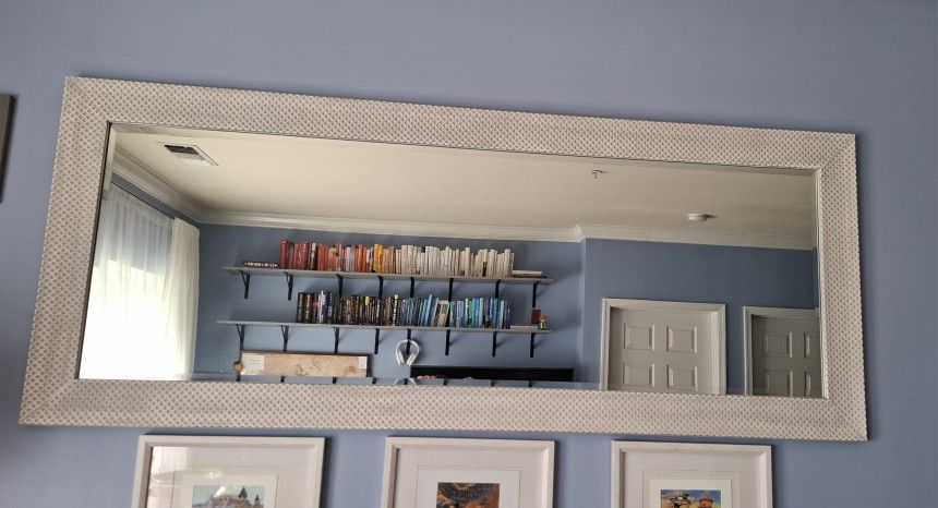 Large solid wood frame mirror