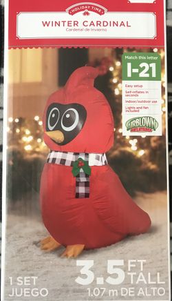 Cardinal Blow Up Christmas Decoration 