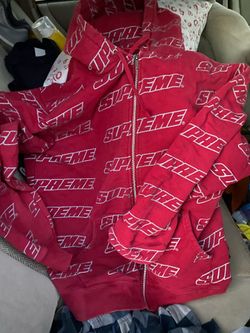 Supreme Repeat Zip Up Hooded Size Large Sweatshirt