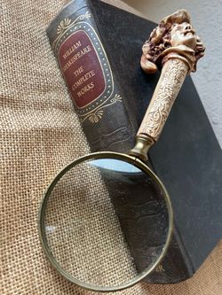 1950s brass Magnifying Glass, Shakespeare