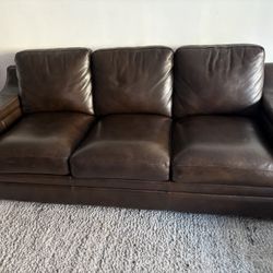Brown Leather Couch Pull Out Bed