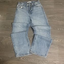 Zara Light Blue Wide Leg Jeans 