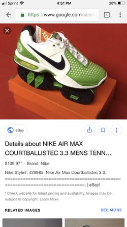 Air Max Courtballistec 3.3 -white - Green Apple -True Basketball shoes for Sale in Los Angeles, - OfferUp