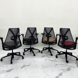 HERMAN MILLER SAYL CHAIRS! FULLY LOADED WITH LUMBAR SUPPORT AND FULLY ADJUSTABLE ARMS!