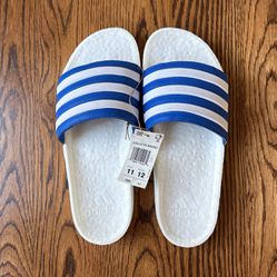 Adidas ADILETTE BOOST Slides Men's Sandals Slippers Flip-Flops White Size 11 NEW