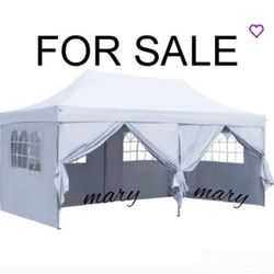 10x20 Pop Up Canopy with 6 Sidewalls and Windows, Ez Up Outdoor Instant Canopy Tent for Parties, Adjustable Waterproof Canopy with 8 Stak
