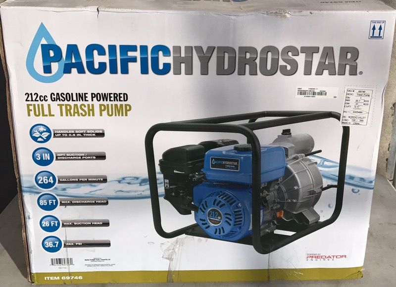 New Pacific Hydrostar 3 in 212cc Gas Water Pump