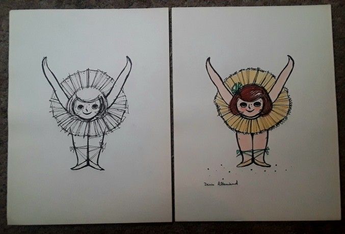 Denis Allemand ORIGINAL Ballerina Drawings/Art 1960s