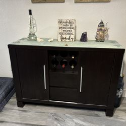 Bar Cabinet (black) With Built In Wine rack