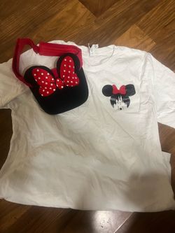 Disney Minnie Adult Visor and shirt size medium both for $10