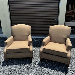 Set of 2 Brown Patterned Accent Chairs Excellent FREE DELIVERY