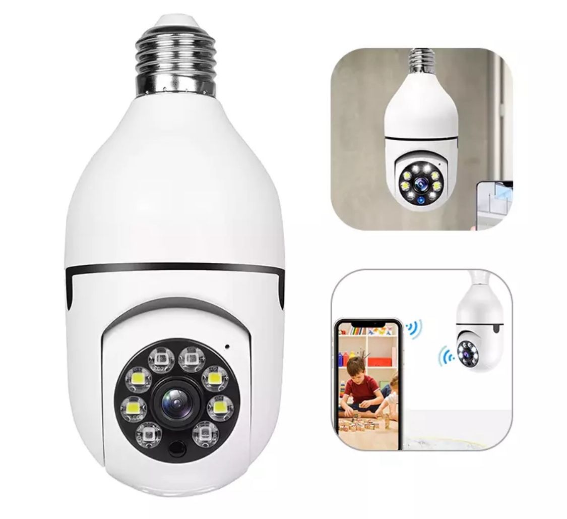 360° 1080P IP E27 Light Bulb Camera Wi-Fi IR Night Smart Home Wireless Security