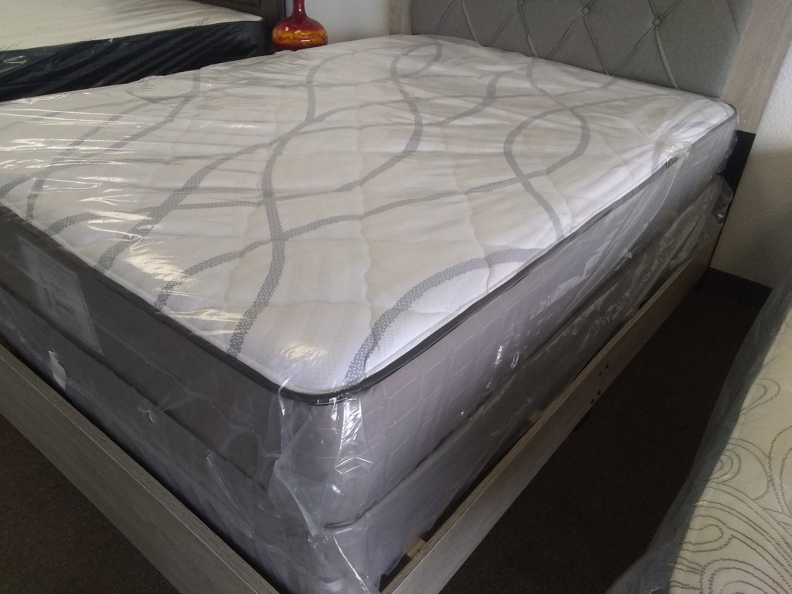 New GRAY 10" orthopedic Queen mattress set FRAME SOLD SEPARATELY