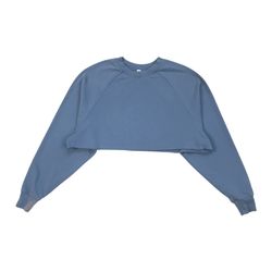 ALO Yoga Double Take Pullover Sweatshirt Womens XS Small Blue Cropped Crewneck