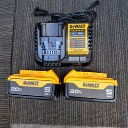 Dewalt Charger And 2 5.0 Batteries