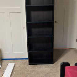 Black Adjustable 5-Shelf Bookcase