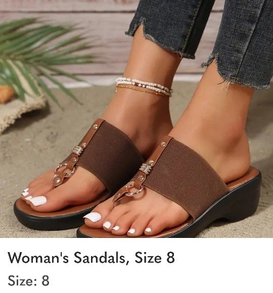 Woman's Brown Sandals, Size 8, Sexy & Cute