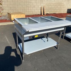 NSF 3 plate warmer and dry steam table NH-3

